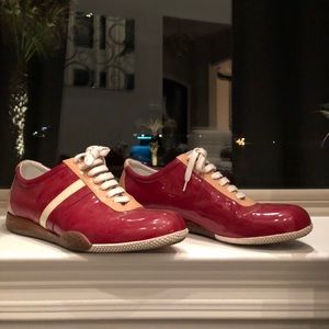 Bally Red Patent Leather Sneakers